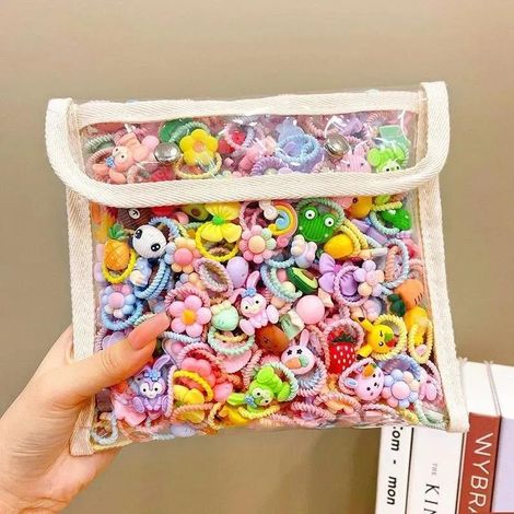 Juego de 10 pinzas para el cabello Candygirl con lazo de flores de colores, hechas de silicona suave (para niñas). (1/5)