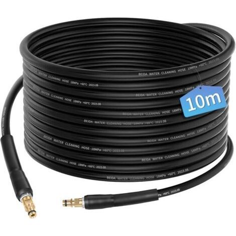 10m High-Pressure Cleaner Hose, Flexible Black Drain Cleaning Hose for High-Pressure Drain Cleaning, Compatible with Karcher K2 K3 K4 K5 K6 K7 High-Pressure Cleaners