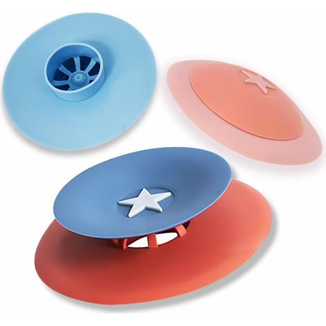 Lot de 3 bouchons de vidange en silicone, passoire et attrape-cheveux pour douche et baignoire, facile à installer et nettoyer, adapté salle de bain et cuisine
