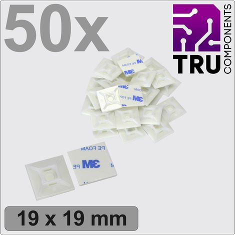 TRU COMPONENTS T24CA067 Befestigungssockel selbstklebend, schraubbar TC-12888540 4fach einfädeln W