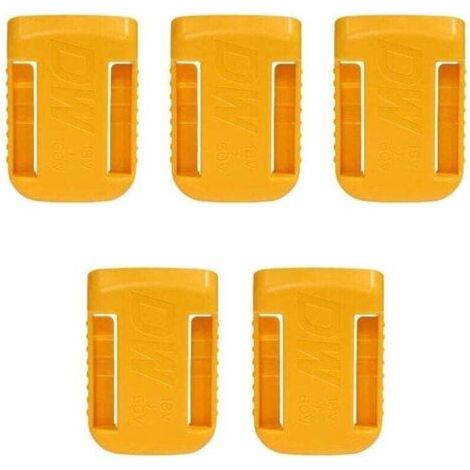 5 Pièces Support de Batterie d'Outils, Support de Batterie pour Dewalt 18V, Couvercle de la Batterie Clip de Ceinture(jaune) (1/4)