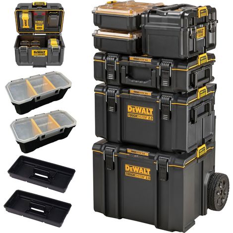 Dewalt 6PC Toughsystem DS450 Rolling Mobile Tool Storage Box Trolley + Charger (1/5)