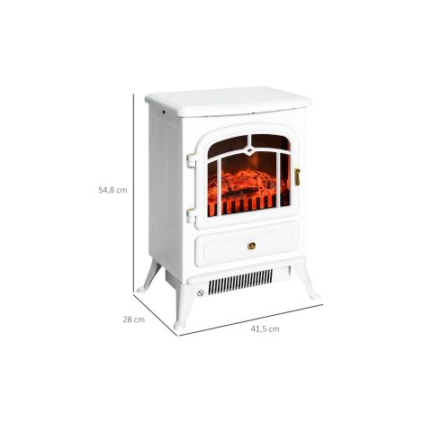 Cheminée électrique blanche avec effet flammes, 950/1850 W et protection contre la surchauffe pour salon, chambre et bureau (1/5)