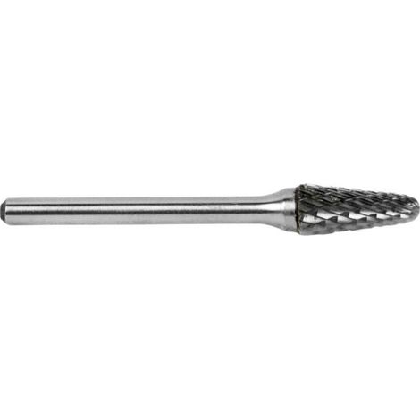 Fresas Rotativas Metal Duro Dentado Cruzado Punta Cónica con Radio                                                          Ø 10mm - Largo corte 27mm - L 75mm
