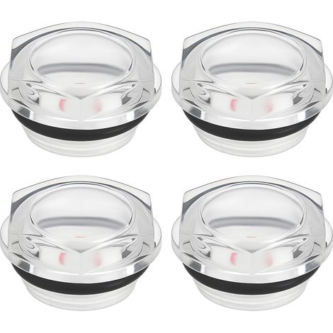 Set of 4 Oil Level Sight Glasses M24×1.5 Threaded Compatible with Tanks, Gearboxes, Pumps, Compressors (1/5)