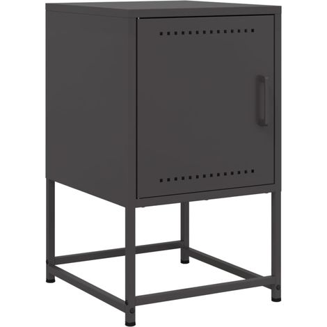 Maison Exclusive - Mesita de noche acero negra 36x39x60,5 cm