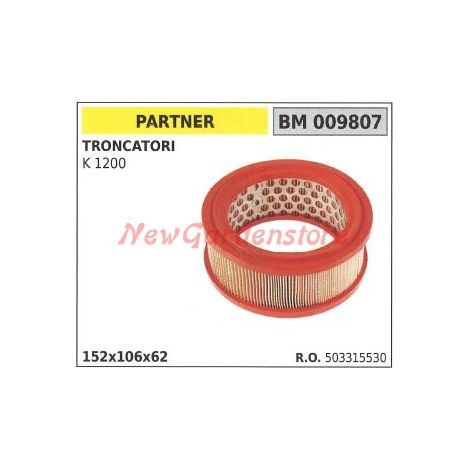 Filtro de aire PARTNER para motosierra K 1200 K1200 009807