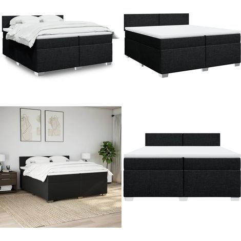 Boxspringbett mit Matratze Schwarz 200x200 cm Stoff - Boxspringbett - Doppelbett - Schlafsystem - Bettsofa - Polsterbett - Home & Living (1/5)