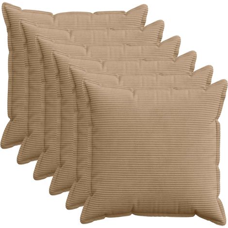 vidaXL Funda de almohada 6 uds. HOUTEN Marrón 70 x 70 cm pana (1/5)