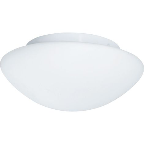Searchlight Bathroom Flush - Flusso Bagno 2 Luci Soffitto Rotondo Bianco con Vetro Opalino IP44, E27 (1/3)