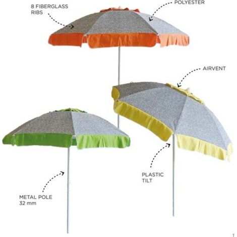 OMBRELLONE SPIAGGIA DIAM.200 C/SNODO V/G/ALL-037