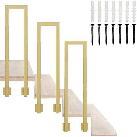 Rampe d'escalier en U|Rampe en Fer forgé doré pour marches intérieures|Rampe d'escalier extérieure à Montage latéral,kit de Garde-Corps pour Couloir de loft ou de Villa(50cm) (1/5)