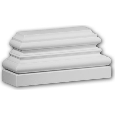 Zócalo de pilastra Profhome 423301 Elemento de fachada Pilastra Moldura para exteriores estilo corintio blanco (1/3)