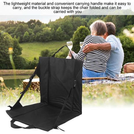 Coussin pliant noir pour chaise de plage portable et légère, équipement de camping en plein air (1/5)