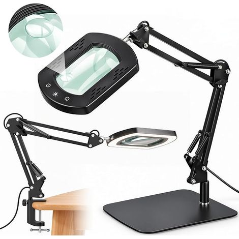 10X 30X Lampe Loupe de Bureau, Loupe Grossissante avec Lumiere et Support (1/5)
