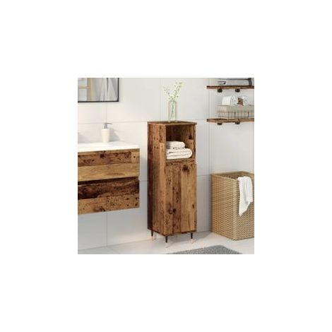 Armoire de salle de bain vieux bois 30x30x100 bois ingénierie (1/5)