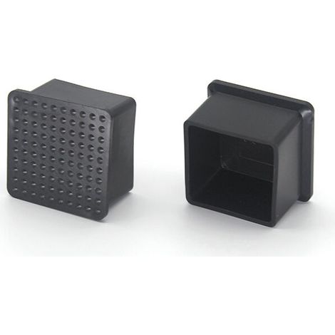 4 Pack Anti-Scratch PVC Patio Chair Leg Caps Square Floor Protectors for Furniture Tables Black 35 x 35mm