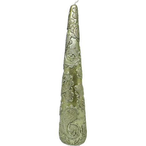 Fade Gold Fay candela a cono decori rilievo oro 30 cm