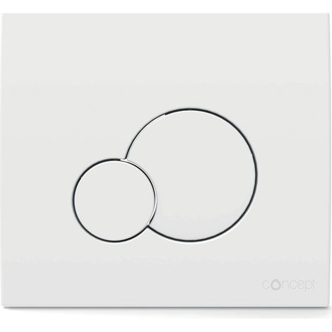 Siamp – Plaque de commande WC double volume en ABS – Largeur 200 mm – Hauteur 180 mm – Actionnement mécanique – Finition blanche brillante