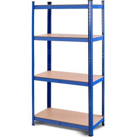 Scaffale 4 ripiani in metallo per magazzino garage capannoni uffici 40x80x160cm Carico 520kg Blu (1/4)