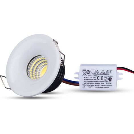 Mini Led Cob 3w Spot Encastré 40mm Avec Ressort Lumière Chaude Ou Froide