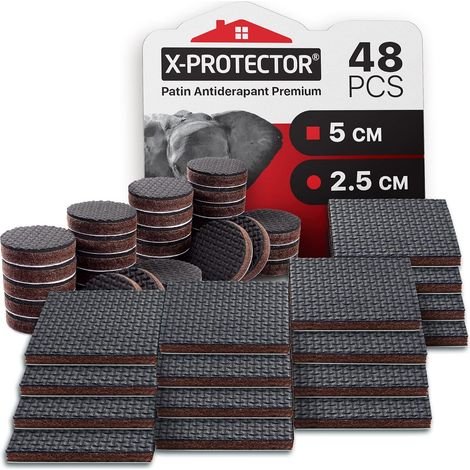 Rutschfeste Pads – 48 Stück – Gummi und Filz – Boden- und Möbelschutz – Wohn- und Schlafzimmer – 25 mm und 50 mm (1/5)