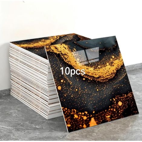 10 láminas de papel pintado autoadhesivo que imitan azulejos de cerámica (efecto cerámico, dimensiones: 30 x 30 x 0,8 cm) (1/5)