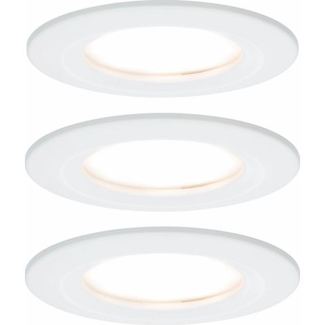 Paulmann LED Einbauleuchte Nova Coin 3er Set weiß 7,8 cm starr warmweiß Einbauleuchte (1/8)