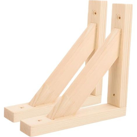 Équerre Étagère Murale Bois - 2 Pcs Support Triangle 17x17cm (1/5)