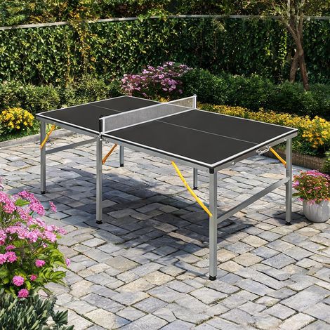 Table de ping-pong coloris noir en mDF acier 182 x 91 x 76,2 cm (1/5)
