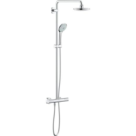 1 Colonne de douche Mitigeur thermostatique Douchette 2 sorties Flexible 1750 mm Salle de bain