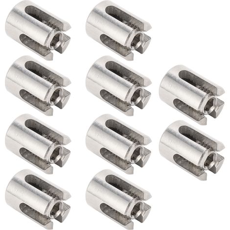 Lot de 10 pinces de fixation croisées en acier inoxydable pour câbles de treillis muraux (1/5)