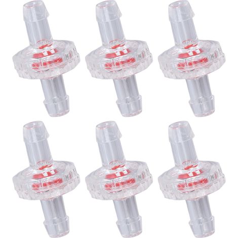 10x clapet anti-retour 1 sens PP plastique tuyau arrêt eau diaphragme barbé aquarium nourriture boisson chimie 5mm transparent (1/5)