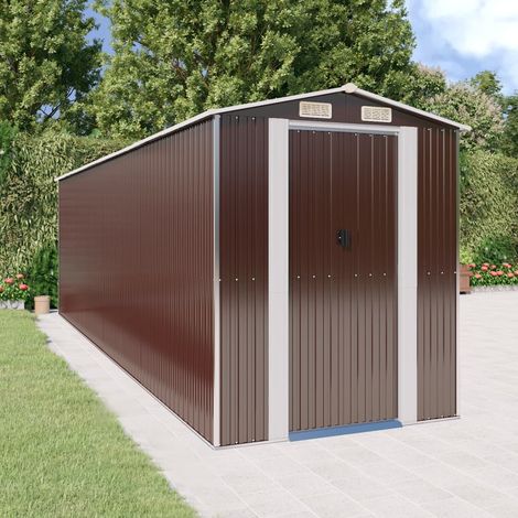 Teenpull – Geräteschuppen Dunkelbraun 192x689x223 cm Verzinkter Stahl