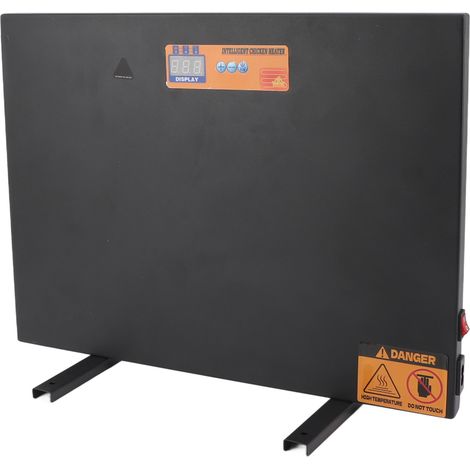 Chauffage pour poulailler 150 W en fer, arrêt automatique, panneau chauffant pour volailles en hiver, avec minuterie et télécommande, pour animaux de compagnie, noir, prise UE 220 V (1/5)