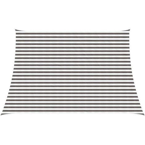 Voile d'ombrage gris clair et blanc, 3/4 x 3 mètres, en polyéthylène haute densité. (1/5)