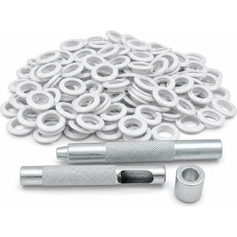 Œillets à sertir 12 mm lot de 100 avec outils nickelés (1/5)