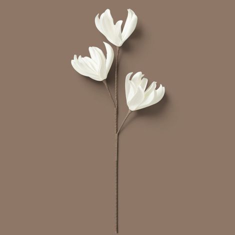 Fleur Artificielle 3 Têtes Polyester Blanche 35x35x95cm (1/4)