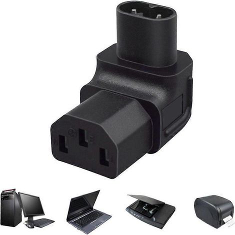 Adaptateur secteur IEC320 C8 vers C13 mâle/femelle coudé JD46 PVC (1/4)