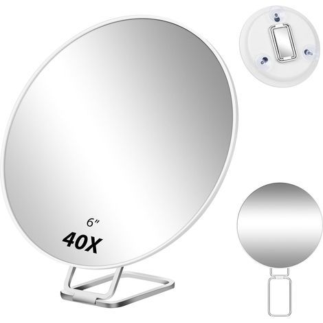 Espejo de aumento con base giratoria de 360°, ideal para una aplicación precisa del maquillaje y tratamientos de belleza. (1/5)