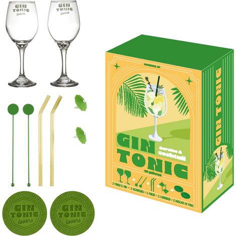 Set de cócteles GIN&Tonic con lima, 10 piezas. (1/5)