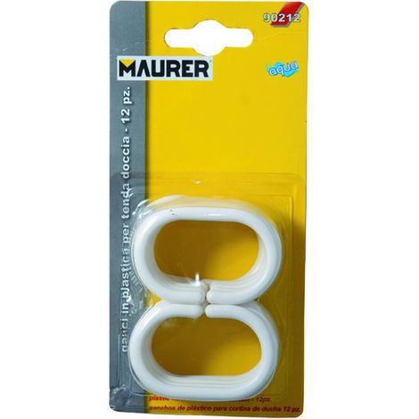 Juego Ganchos Plastico Cortina Baño (Blister 12 Piezas)