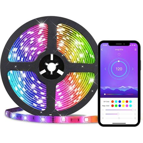 Bande lumineuse LED pour éclairage de fond TV avec contrôle par application smartphone et alimentation USB, 5 V