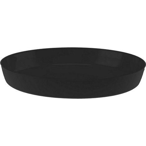 Soporte de plástico para maceta Cristal de 14,5 cm, negro brillante.