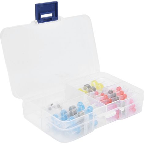 50 Stück seewasserbeständige, faltbare, wasserdichte elektrische Steckverbinder, isolierte Kabelklemmen (weiß 10, rot 23, blau 12, gelb 5) (1/5)
