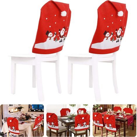 Christmas chair covers, decorative restaurant chair covers, two-piece set suitable for banquet halls, hotels, etc. (1/5)