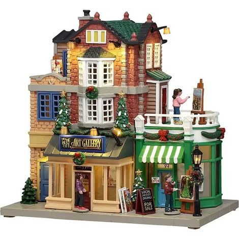 Galerie d'art Olde City Lemax illuminée 21,5 × 13 × H20,5 cm à batterie (1/4)