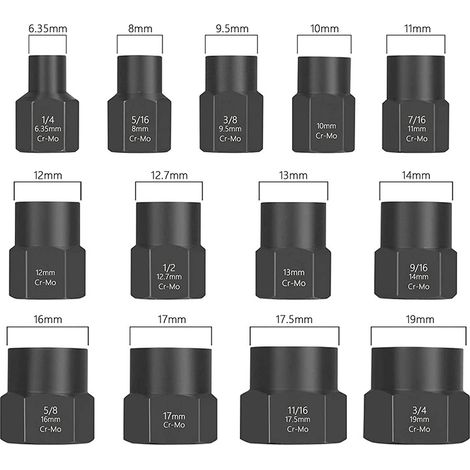 13 pièces pour retirer écrous et boulons endommagés – Extracteur de tête six pans – Kit de dépannage mécanique (1/5)