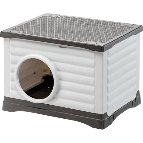 Niche pour Chien et Chat extérieure - Maison pour Lapin - Plastique recyclé Robuste - 60, 54 x 43 x h 38,5 cm (1/5)