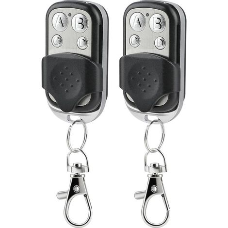 2 Pièces Télécommande Universelle 433,92 MHz pour Portail et Garage, Copieuse Rolling Code, 4 Boutons, pour Motorisation Coulissante, Télécommande Sans Fil pour Porte de Garage et Voiture (1/5)